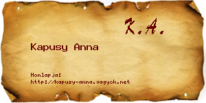 Kapusy Anna névjegykártya